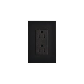 Tomacorriente, receptaculo, color negro, 15A.