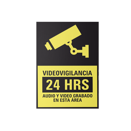Etiqueta de Videovigilancia en Vinil Adhesivo Mate / Paquete con 10