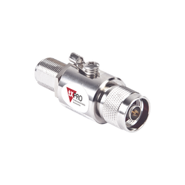 Protector de Línea Coaxial, tipo tubo de gas y paso de C.D., para 0-2.5 GHz, 750W y 0.2 dB de Perdida por Inserción