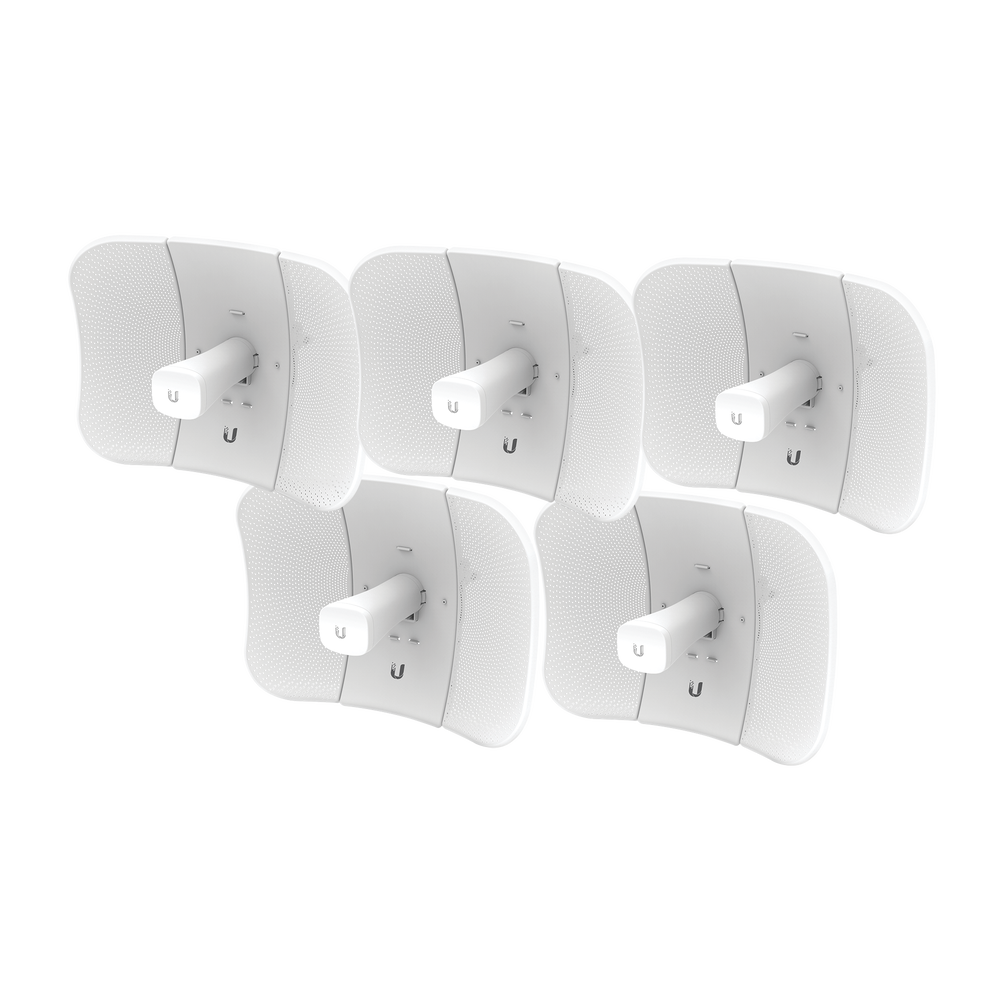 Kit de 5 LiteBeam 2x2 MIMO airMAX AC GEN2 CPE hasta 450 Mbps, 5 GHz (5150 - 5875 MHz) con antena integrada de 23 dBi, no incluyen adaptador PoE