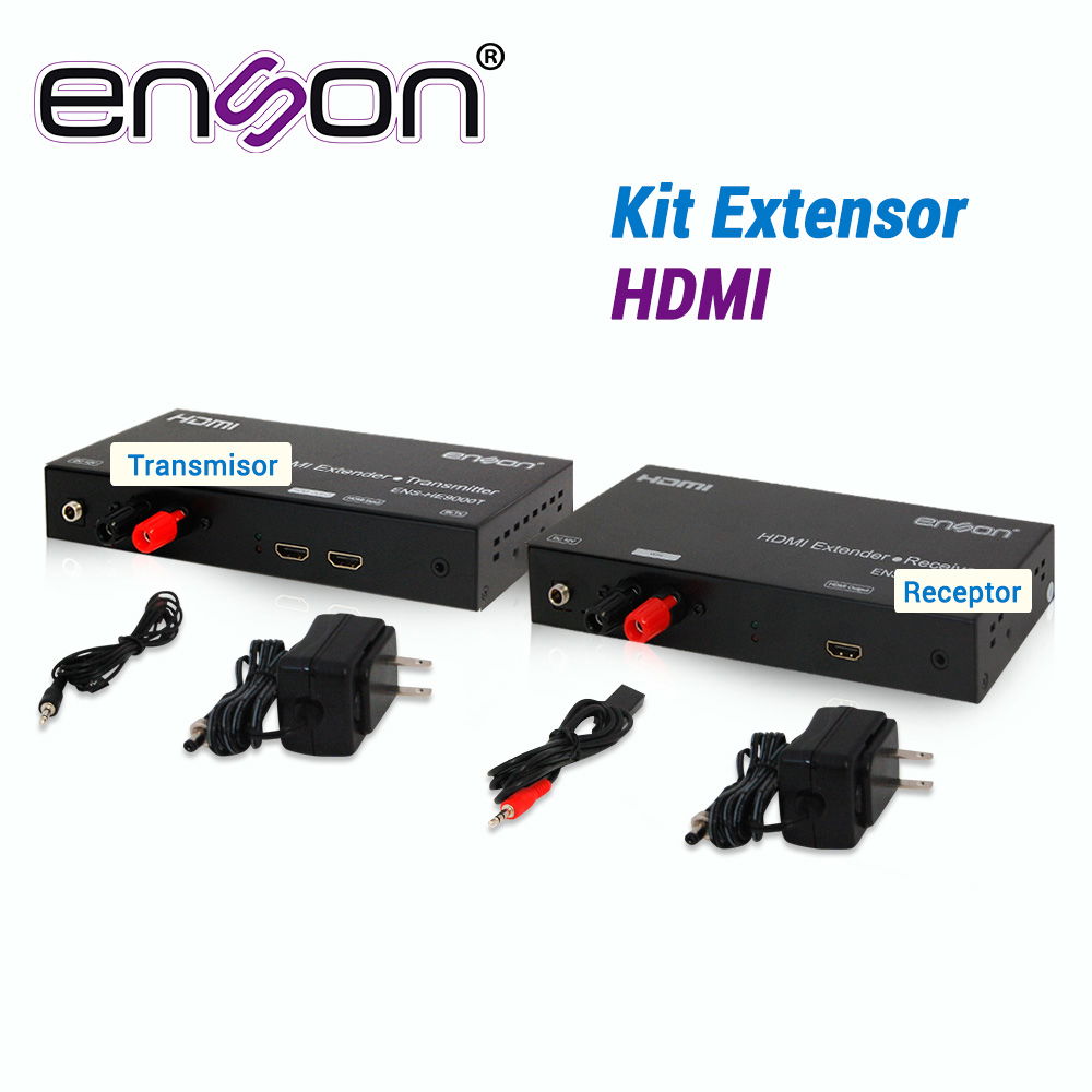 KIT DE EXTENSORES HDMI, SERIE 9000 ENSON, HASTA 500 MTS INCLUYE:TRANSMISOR ENS-HE9000T Y RECEPTOR ENS-HE9000R, RESOLUCIÓN HASTA 1080P FUENTES DE ALIMENTACIÓN Y CABLE IR INCLUIDOS. KIT DE EXTENSORES HDMI, SERIE 9000 ENSON, HASTA 500 MTS INCLUYE:TRANSMISOR ENS-HE9000T Y RECEPTOR ENS-HE9000R, RESOLUCIÓN HASTA 1080P FUENTES DE ALIMENTACIÓN Y CABLE IR INCLUIDOS.