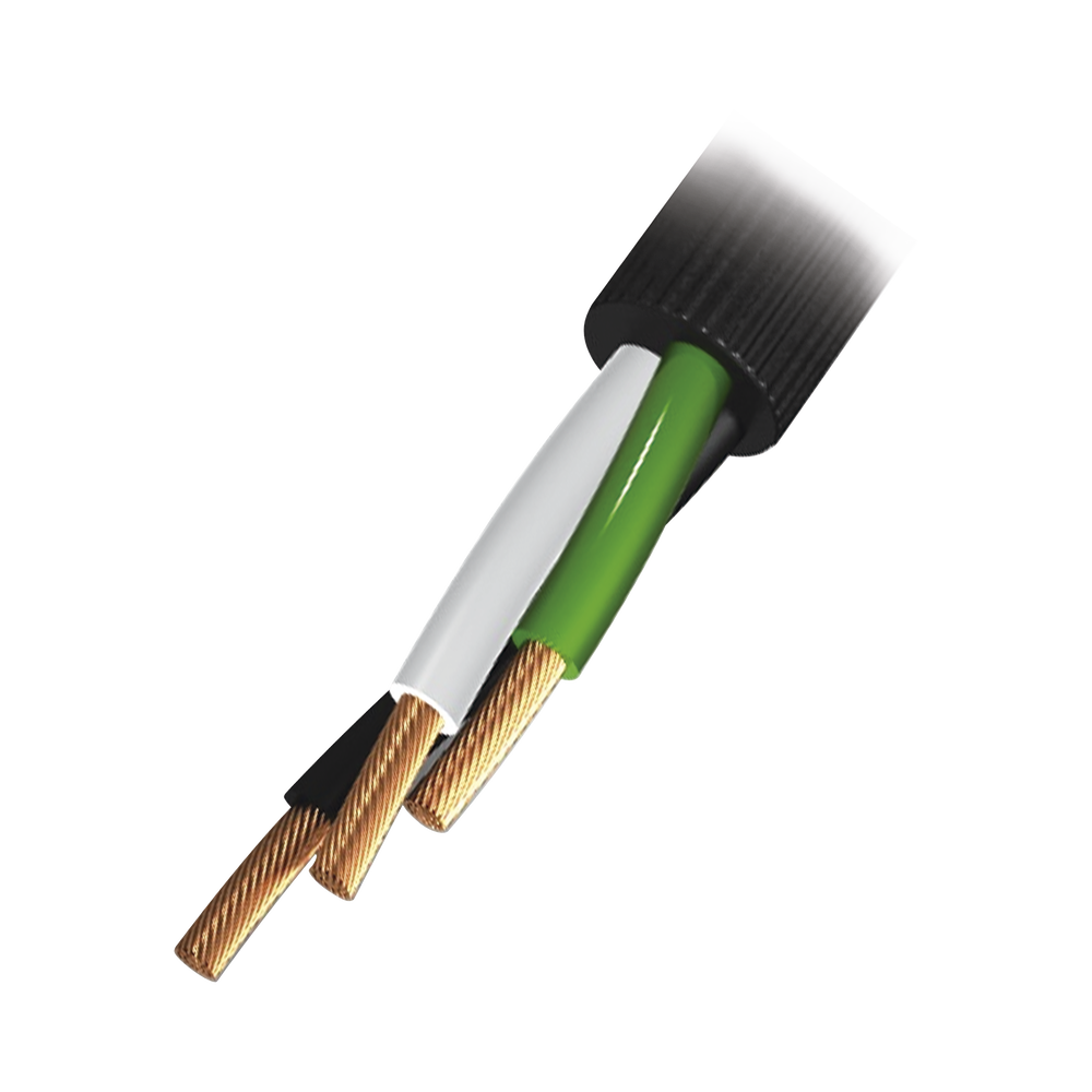 Cable de Uso Rudo 3 Hilos Calibre 10 AWG, Hasta 600 V. Rollo de 100 m.
