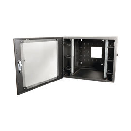 Gabinete de Pared Estándar de 19in, Abatible, de 12 UR, 610 mm de Profundidad, Color Negro