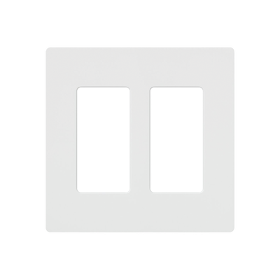 Placa de pared 2 espacios, para atenuador (dimmer), apagador ó control remoto inalámbrico LUTRON.