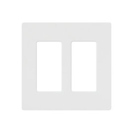 Placa de pared 2 espacios, para atenuador (dimmer), apagador ó control remoto inalámbrico LUTRON.