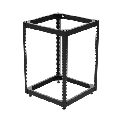 Rack Abierto de 4 Postes Instalación Pared o Piso de 14 Unidades, ¡Ideal para Equipo de Audio!