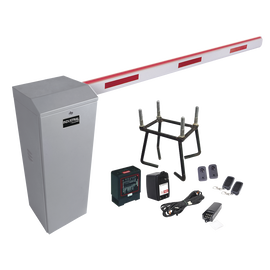 Kit COMPLETO Barrera Derecha XB / 3M / Iluminacion LED Rojo-Verde / Incluye Sensor de masa, Transformador, Lazo, Ancla, Fotoceldas y 2 Controles Inalámbricos
