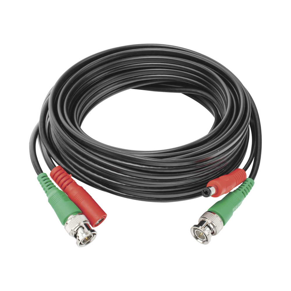 Cable Coaxial armado con conector BNC y Alimentación, longitud de 5m, Optimizado para HD ( TurboHD, HD-SDI, AHD )