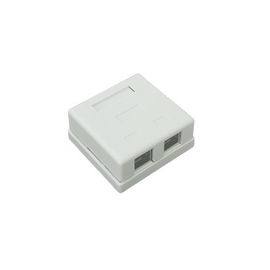 Caja de pared con 2 puertos, incluye 2 jacks STP Cat5e Keystone Caja de pared con 2 puertos, incluye 2 jacks STP Cat5e Keystone