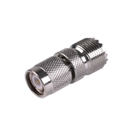 Adaptador en Línea de Conector TNC Macho a Conector UHF Hembra (SO-239), Níquel/ Oro/ Teflón.