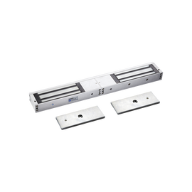 Chapa Magnética Doble para Aplicación en Puertas de Doble Hoja. 1200 lbs(x 2). LED