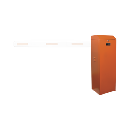 Barrera vehicular izquierda / Soporta brazo de hasta 3 m / Apertura en 1.5 s /Final de carrera ajustable por programación / Movimiento fluido / Diseño elegante color naranja