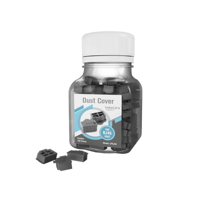Bote con 100 protectores anti-polvo para puerto RJ45 color negro