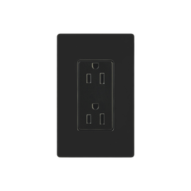 Tomacorriente, receptaculo convencional 120V, 15A, color negro.