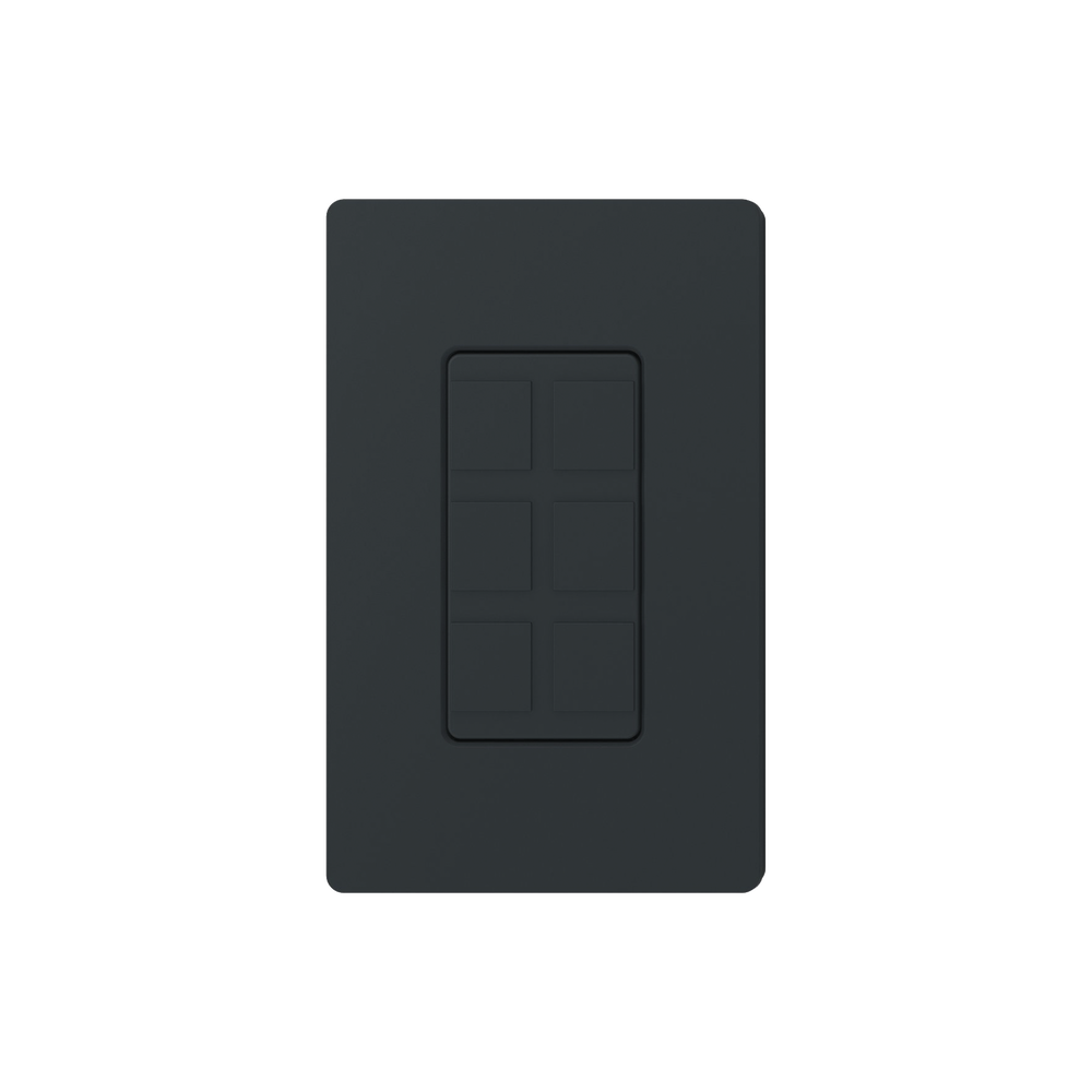 Placa de 6 puertos, color negro night.
