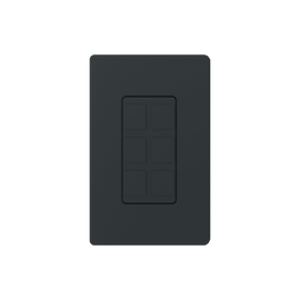 Placa de 6 puertos, color negro night.