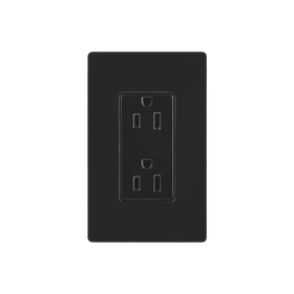 Tomacorriente, receptaculo convencional 120V, 15A, color negro.