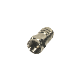 Conector F Macho Plegable para Cable Coaxial RG-59/U, Niquel / Niquel /Polietileno.