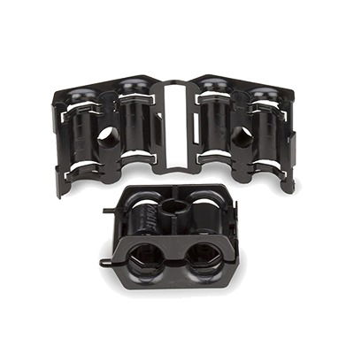Sujetador doble para cable con diámetro de 9 a 12 mm. Paquete de 10 piezas. Sujetador doble para cable con diámetro de 9 a 12 mm. Paquete de 10 piezas.