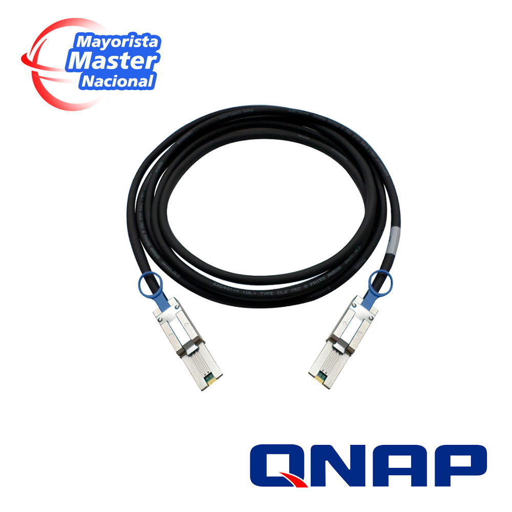 QNAP CAB-SAS30M-8088 MINI SAS 6G CABLE (SFF-8088), 3.0M