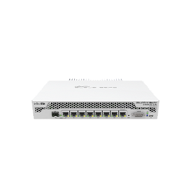 MikroTik Cloud Core Router CCR1009-7G-1C-PC - Router - GigE - montaje en rack - 272 X 190 X47mm - RouterOS - RAM: 1 GB - Almacenamiento: 128 MB -  PoE Pasivo