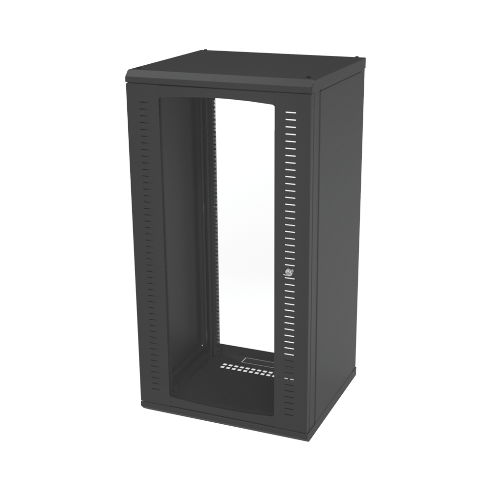 Gabinete para Montaje en Pared, Puerta de Cristal Templado, Cuerpo Fijo con Rack 19