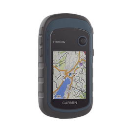 GPS portátil eTrex22x con mapa base precargado, almacena hasta 2000 puntos de interés, e incluye función de cálculo de áreas.