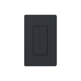 Placa de 6 puertos, color negro night.