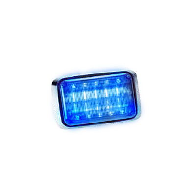 Luz de advertencia Quadraflare LED con flasher integrado y mica transparente, color azul Luz de advertencia Quadraflare LED con flasher integrado y mica transparente, color azul