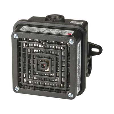 Bocina Vibratone para exterior y ubicaciones peligrosas, 120Vca, negra