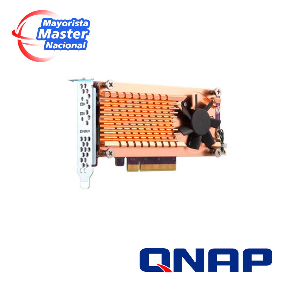 QNAP QM2-2P-384 DUAL M.2 PCIE SSD EXPANSION CARD; SUPPORTS UP TO TWO M.2 2280/22110 FORMFACTOR M.2 PCIE (GEN3 X4) SSDS; PCIE GEN3 X8 HOST INTERFACE; LOW-PROFILE BRACKET PRE-LOADED, LOW-PROFILE FLAT AND FULL-HEIGHT ARE BUNDLED