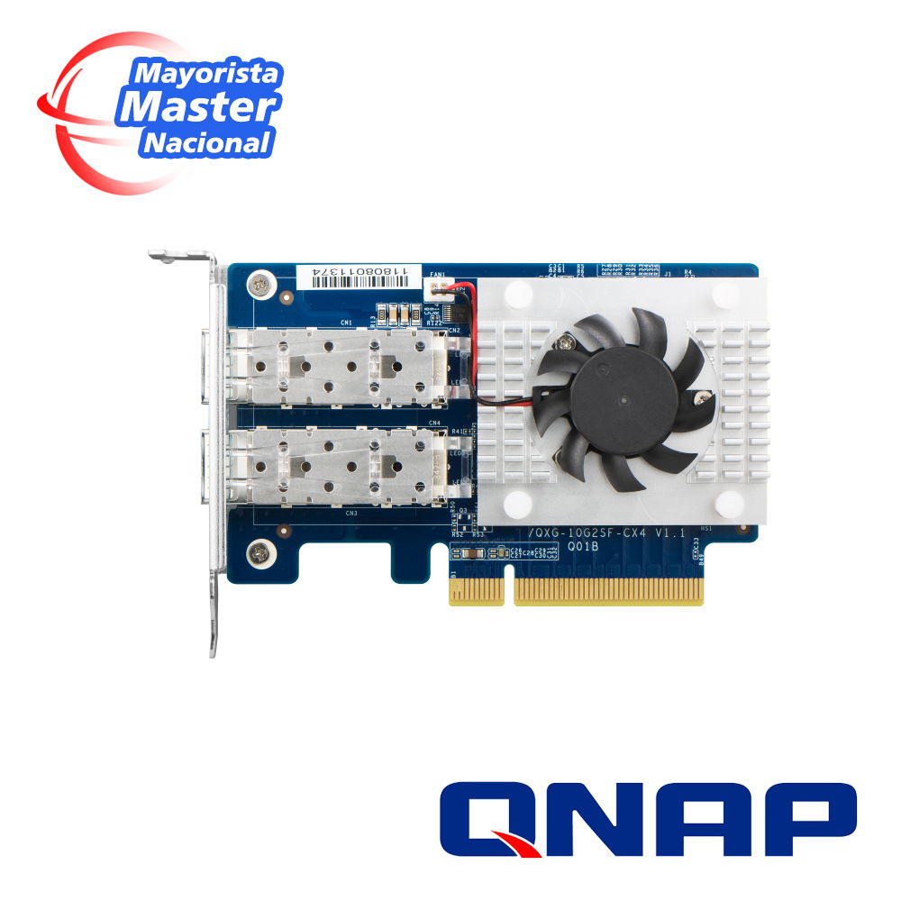 QNAP QXG-25G2SF-CX4 DUAL-PORT SFP28 25GBE NETWORK EXPANSION CARD; LOW-PROFILE FORMFACTOR; PCIE GEN3 X8 QNAP QXG-25G2SF-CX4 DUAL-PORT SFP28 25GBE NETWORK EXPANSION CARD; LOW-PROFILE FORMFACTOR; PCIE GEN3 X8