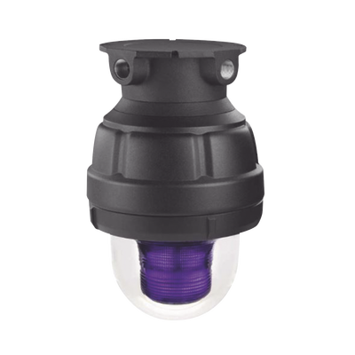 Luz estroboscopica a prueba de explosiones UL y cUL para Clase I, División 1, Grupo C y D; Clase I, División 2, Grupos A y B; Clase II, División 1, Grupos E, F y G; Clase III , 24 Vcd, color Magenta, montaje no incluido
