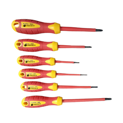 Juego de 6 desarmadores Aislados bicolor 1000v metal