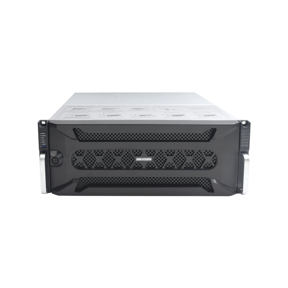 NVR up to 256 Channels / recording up to 12MP / 24 Hard drive slots / 4 network interfaces / Raid Support