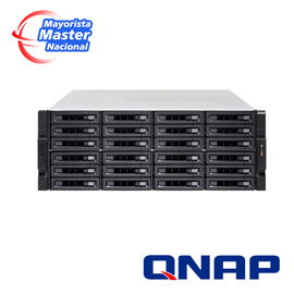 SERVIDOR NAS QNAP TS-2483XU-RP-E2136-16G-US PROCESADOR INTEL XEON E-2136 / MEMORIA RAM 16GB / 24 BAHIAS FRONTALES SATA 3.5 PULGADAS y 2.5 PULGADAS / 4 PUERTOS RJ45 1GbE + 2 PUERTOS FIBRA OPTICA SFP+ / MONTAJE EN RACK 4UR / FUENTE REDUNDANTE / APLICAC