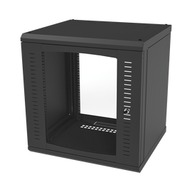 Gabinete para Montaje en Pared, Puerta de Cristal Templado, Cuerpo Fijo con Rack 19
