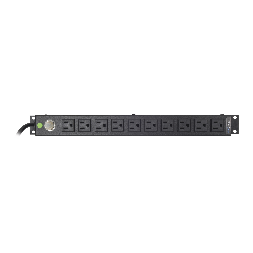 Tomacorriente Horizontal (PDU) de 10 Contactos (NEMA 5-15R) Rack 19
