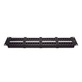 Panel de parcheo de impacto (110) UTP de 48 puertos Cat6, 19in, 2U, con barra para organizar cable Panel de parcheo de impacto (110) UTP de 48 puertos Cat6, 19in, 2U, con barra para organizar cable