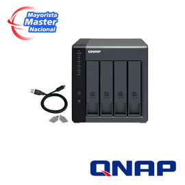 CAJA DE EXPANSION DE ALMACENAMIENTO QNAP TR-004-US / 4 BAHIAS FRONTALES SATA 3.5 PULGADAS y 2.5 PULGADAS / MONTAJE EN ESCRITORIO / INTERCONEXION VIA USB  /COMPATIBLE CON NAS QNAP (revisar lista de compatibilidad) y SERVIDORES WINDOWS-MAC