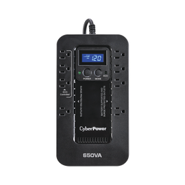UPS de 650 VA/390 W, Topología Standby con Modo Ahorrador ECO, Entrada 120 Vca NEMA 5-15P, Con 8 Tomas NEMA 5-15R