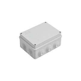 Caja de derivación de PVC Auto-extinguible con 10 entradas, tapa atornillada, 150x110x70 MM, Para Exterior (IP55)