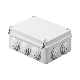 Caja de derivación de PVC Auto-extinguible con 12 entradas, tapa atornillada, 380x300x120 MM, Para Exterior (IP55)