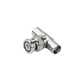 Adaptador en T para 75 Ohm de Conector BNC Macho a Doble BNC Hembra, Níquel/ Oro/ Teflón. Adaptador en T para 75 Ohm de Conector BNC Macho a Doble BNC Hembra, Níquel/ Oro/ Teflón.