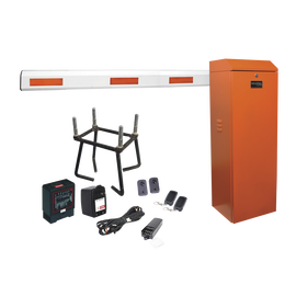 Kit COMPLETO Barrera Izquierda XB ANARANJADA / 3M / Incluye sensor de masa, transformador, lazo, ancla, fotoceldas y 2 controles inalámbricos