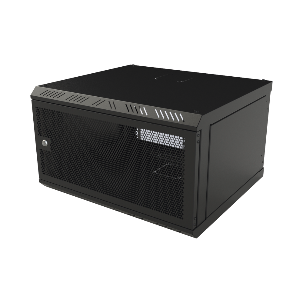 Gabinete con Puerta Ventilada para Montaje en Pared Cuerpo Fijo con Rack 19