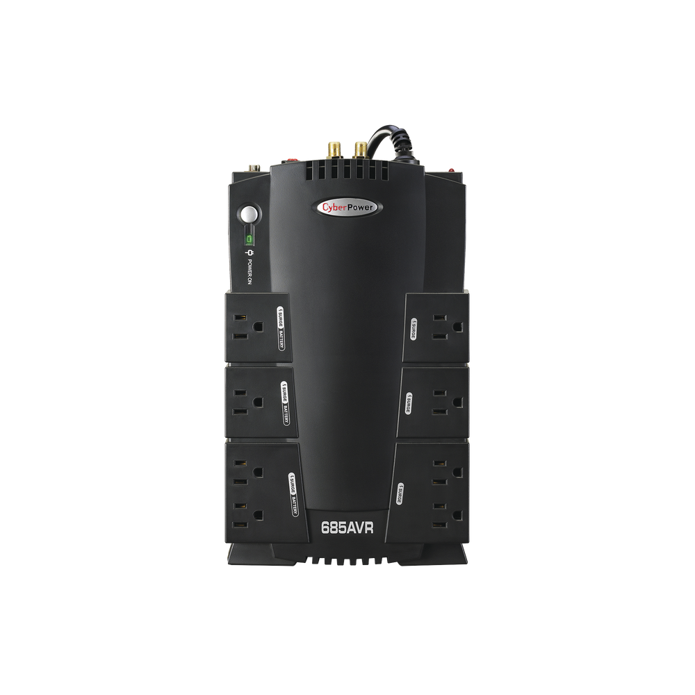 UPS de 685 VA/390 W, Topología Línea Interactiva, Entrada 120 Vca NEMA 5-15P, Tipo Gabinete Compacto, Con 8 Tomas NEMA 5-15R