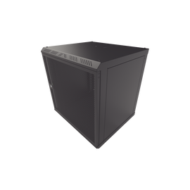 Gabinete con Puerta Ventilada para Montaje en Pared Cuerpo Fijo con Rack 19