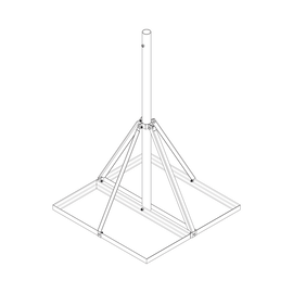 Base No Penetrante de 0.9 x 0.9 m con Mástil de 1.5 m Ced.30 para Instalación de Antenas SIN NECESIDAD DE PERFORAR EL TECHO (HOT-DIP).