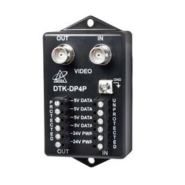 Protector para alimentación, datos y video para cámara PTZ de 12 Vcd-24 Vca, conector BNC y terminal Protector para alimentación, datos y video para cámara PTZ de 12 Vcd-24 Vca, conector BNC y terminal